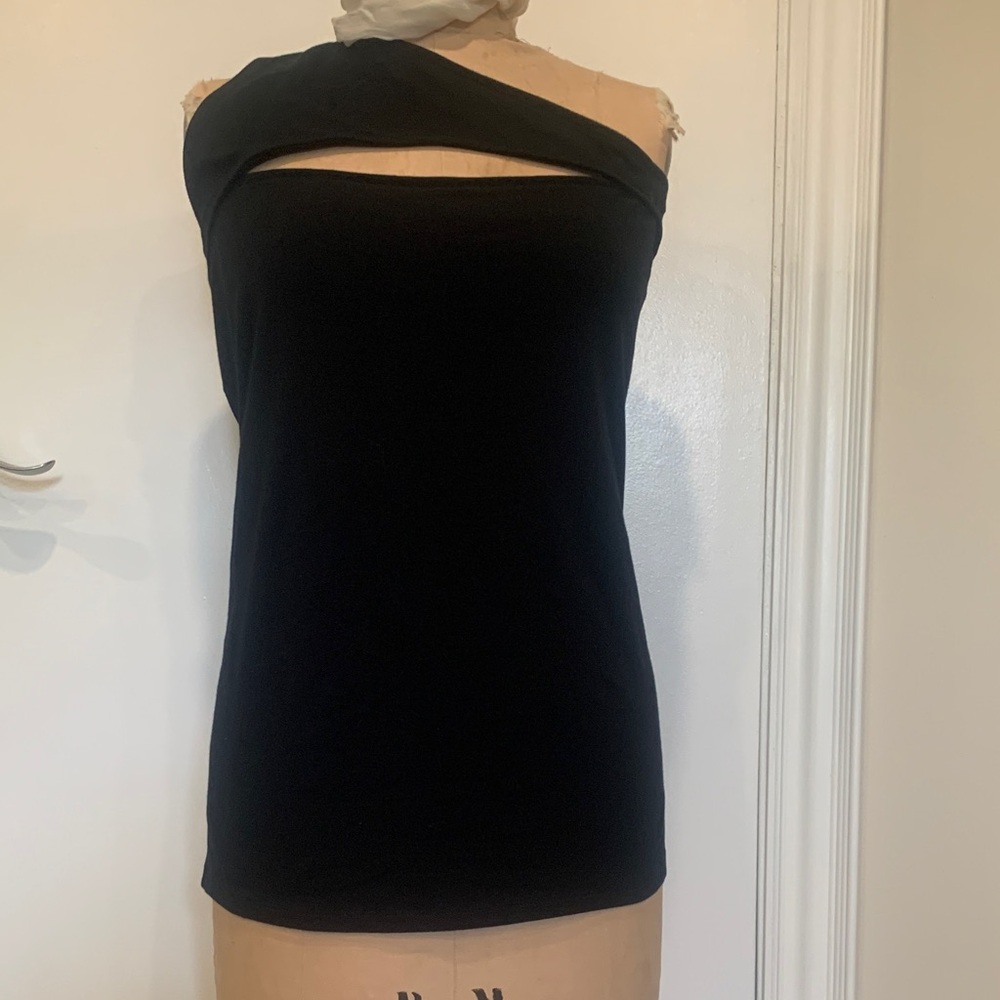 Torrid Black Asymmetrical Jersey Top with cutout